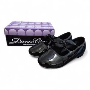 Dance Class Girl’s Beginner Tap Shoe T100 Flexible Toddler Size 8 & 10 Black